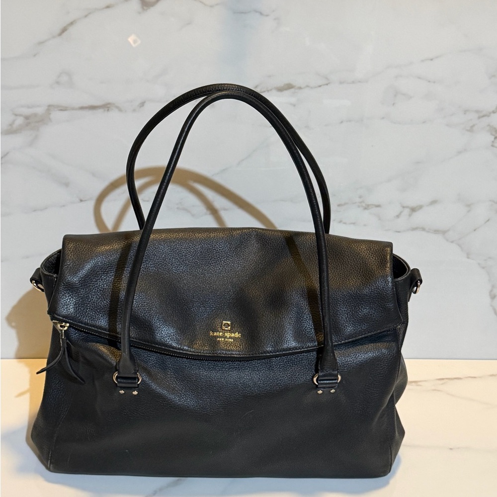 Kate Spade Black Pebbled Tote - large